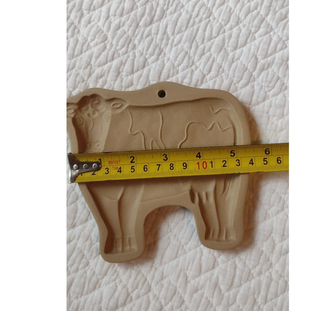 Vintage 1986 Brown Bag Cookie Art Hill Design Inc Stoneware Cow Mold Press 6